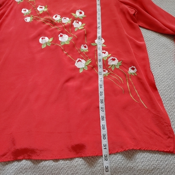 VINTAGE Dvf Floral Embroidered Silk Tunic Size 1x - Picture 10 of 15